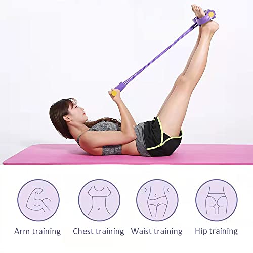 Multifunction Resistance Training 4 Tube Home Gym Equipment Ankle Puller Tension Rope Sit-up Bodybuilding Expander Workout Bands for Women/Men