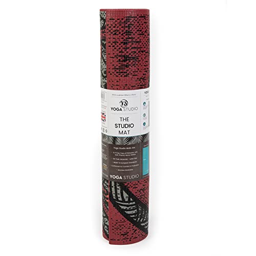 Yoga Studio Designed Yoga Mat - Eco Friendly Tear Proof PVC 6mm Non-Slip Premium Exercise Workout Mat for Yoga, Pilates, Meditation, & Gymnastics, 183cm x 61cm - (Burgundy/Pepper Paisley)