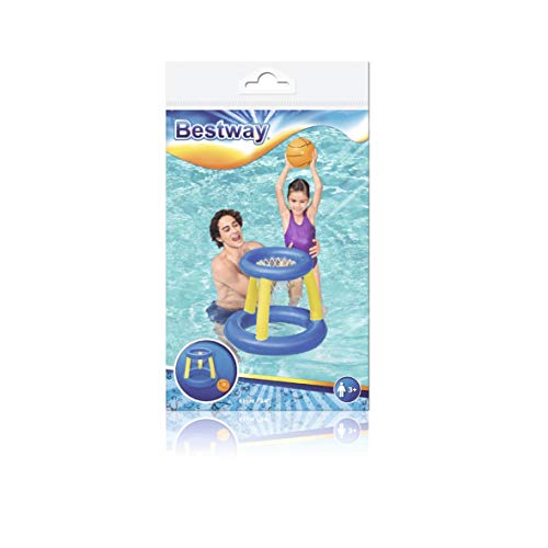 Bestway 52418 Splash N Hoop Inflatable Basketball Swimming Set, Floating Pool Game, Orange