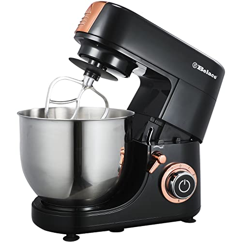 Belaco Full Size Stand Mixer 7L Stainless Steel Mixing Bowl Food Mixer 1500W Tilt Head 6 Speed Timer Digital Kitchen Mixer with Whisk, Beater & Dough Hook