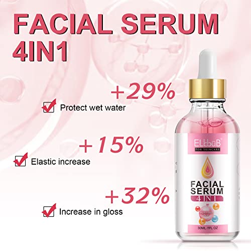 4 IN 1 Facial Serum with Niacinamide, Vitamin C Serum, Hyaluronic Acid, and Vitamin E for Face - Anti Aging Serum, Skin Care, Dark Spot Remover