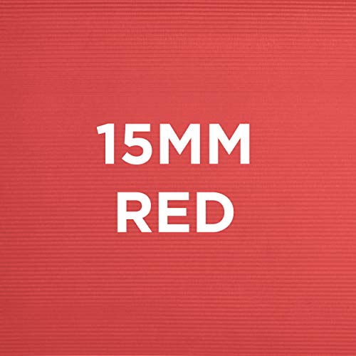 JLL Yoga Mat Extra Thick 15mm Non-Slip Pilates Workout (Red)