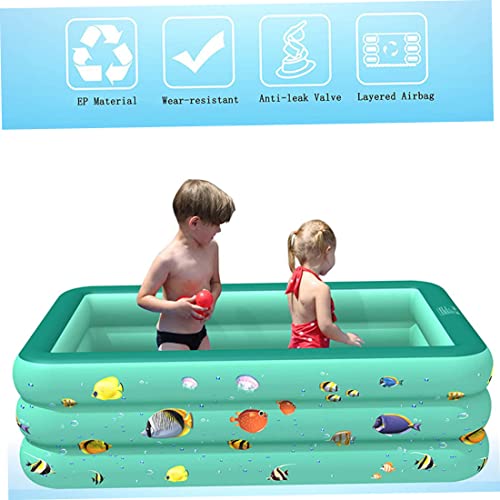 Paddling Pool, Inflatable Paddling Pools for Kids Cartoon Paddle Pool Small Swimming Pools for Gardens Outdoor Backyard Green 150CM