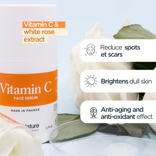 Vitamin C Brightening Serum 50 ML - 99% Natural Ingredients for Sensitive Skin - Pigmentation Serum - Antioxidant Serum & Dark Spot Remover for Face - Anti Aging Serum for Face for Women and Men