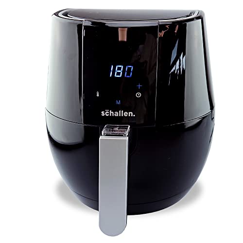 Schallen Modern Black Gloss Healthy Eating Low Fat Large 3.5L 1300-1500W Digital Display Air Fryer with 9 Cooking Settings and 30 Minute Timer