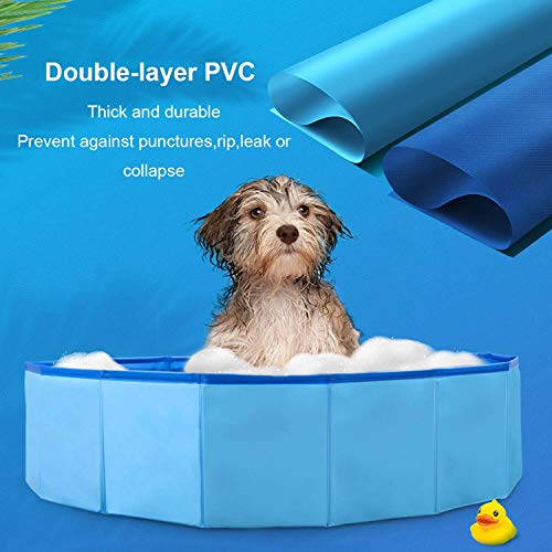 Foldable Dog Swimming Pool Folding Pet Bath Pool Collapsible Cat Bathtub Portable PVC Kiddie Pool Spa Bathing Wash Tub Water Pond Pool Toddler Baby Bath Kids Play Pool (Small: 80 x 20cm)