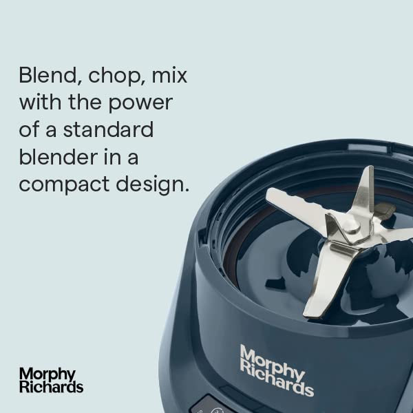 Morphy Richards Compact Blender- Blue - 1000w - 700ml & 500ml - 3 speeds - Seal & Sip lid - 403060