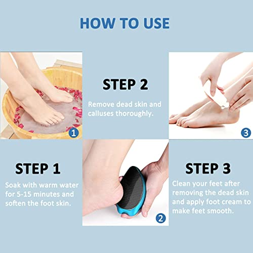 Foot File, Nano Glass Hard Skin Callus Remover, Foot Scraper Salon Home Pedicure Tool for Foot Beauty Care, Can Be Used on Both Wet/Dry Cracked Feet, Foot Rasp by AnjoCare