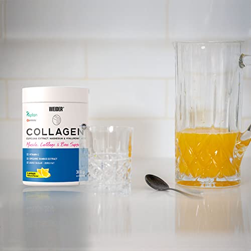 Weider Collagen Plus. Powder Preparation with Collagen peptides (Peptan), hyaluronic Acid, Magnesium and Vitamin C. 100% Peptan. Fat Free. Sugar Free. Keto. 300g