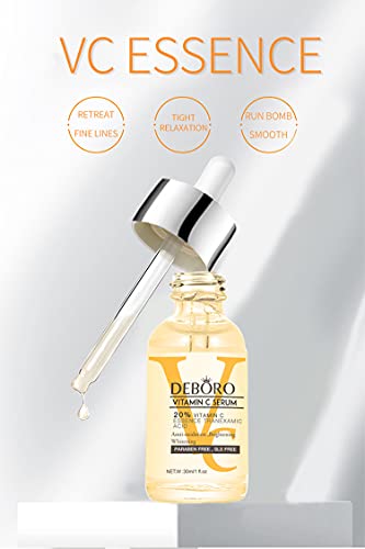 DEBORO Vitamin C Serum For Face with, 20% Vitamin C Essence And Tranexamic Acid for Anti-wrinkle, Whitening, Brightening and Sun Damage – Restore&Boost Collagen (30ml)