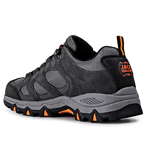 Jack Walker Walking Trainers Men & Shoes: Lightweight Comfortable for Walkers & Long Treks | JW011 (13 UK) Grey