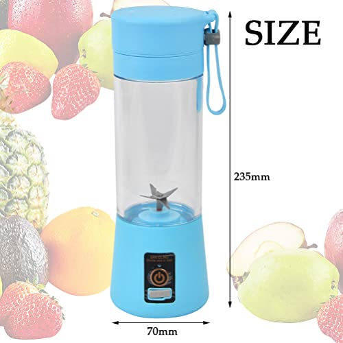 Portable Blender, Personal Blender Portable Juicer Cup Fruit Mixer USB Charger Mini Juice Blender for Smoothies and Shakes，with 6 Power Blades Travel Blender for Travel Gym Outdoor