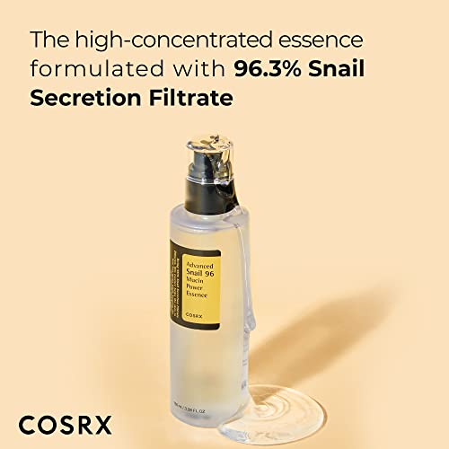 COSRX Advanced Snail 96 Mucin Power Essence 100ml | Snail Secretion Filtrate 96% | Skin Repair Serum | CPNP Registered | Korean Skin Care, Cruelty Free, Paraben Free