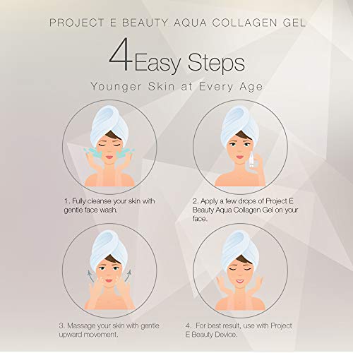 Project E Beauty Aqua Collagen Gel | Natural Organic Skin Care Vitamin C Facial Eye Anti Aging Fine Lines Wrinkles Lifting Tightening Plumping Firming Serum Lotion Ion Gel Treatment 50ml 1.7oz