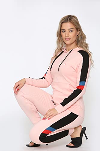 biyya® Women’s Sportswear Set, 2 Piece Women Track Suit Set Hoodie and Stretch Legging Ladies Gym Wear Tracksuits Activewear Set S to XL (Pink, Medium)