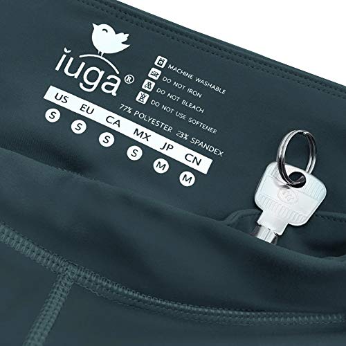 IUGA Yoga Pants with Pockets, Workout Running Leggings with Pockets for Women… Dark Green