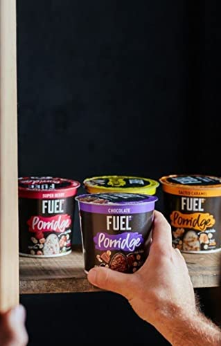 FUEL10K Porridge Pots, Chocolate - 8x70g - High Protein On The Go Breakfast