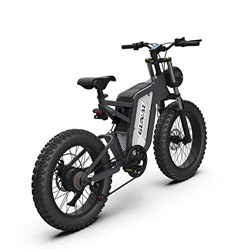 GUNAI Off-Road Electric Bike for Adults, 20 Inch Snow Bike 7 Speed with Brushless Motor and Detachable 48V 25AH Lithium Ion Battery with Dual Shock Absorbers