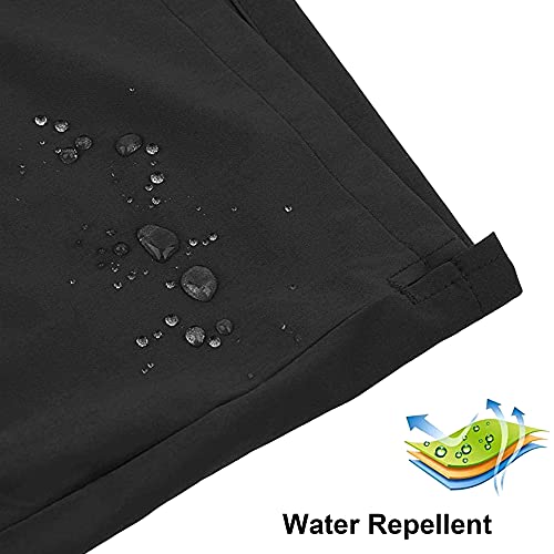 Arcweg Men's Swim Trunks Mens Board Shorts with Zipper Pockets Surfing Stretchy Beach Shorts Breathable Mesh Lining Quick Dry Black M(UK)