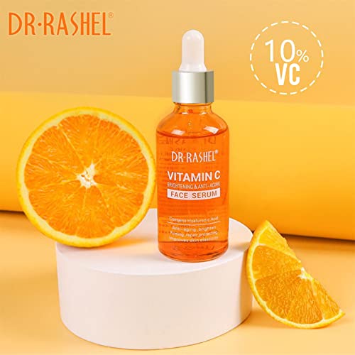 DR RASHEL Vitamin C Face Serum, Brightening & Anti-aging Facial Serum, Vitamin C Serum for Face with Hyaluronic Acid, Organic Vitamin C Serum for Face Dark Spots, Even Skin Tone, Lines & Wrinkles (1)