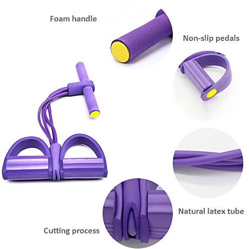 Multifunction Resistance Training 4 Tube Home Gym Equipment Ankle Puller Tension Rope Sit-up Bodybuilding Expander Workout Bands for Women/Men