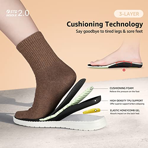 STQ Womens Fashion Loafer Ladies Slip on Flat Shoes Low-top Comfortable Trainers Outdoor Walking Shoes Arch Support Work Shoes Black 3.5 UK