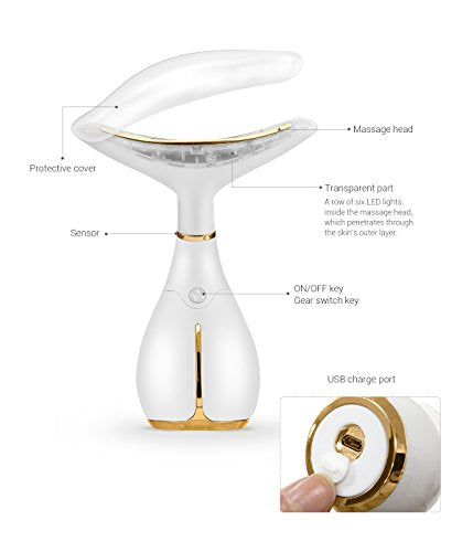 Ms.W Face Massager Electric, Skin Tightening Face Lift Beauty Products, Beauty Toning Devices Mothers Day Gifts for Women, 45℃ ± 5℃ Heat Anti Aging Wrinkle Facial Machine, 3 Modes, USB Rechargeable