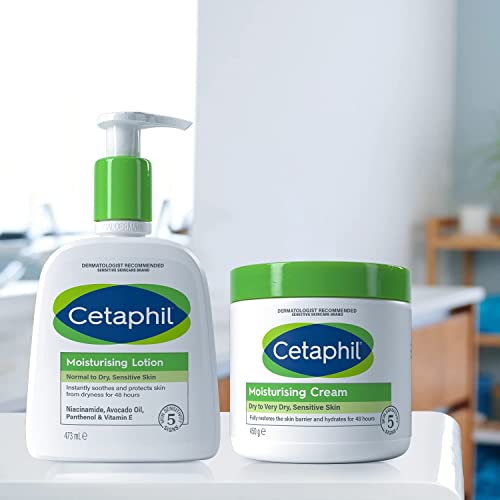 Cetaphil Body Moisturiser, 450g, Moisturising Cream For Dry to Very Dry, Sensitive Skin, With Niacinamide & Vitamin E