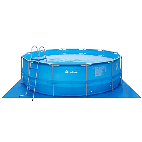 tectake 800580 swimming pool, easy to assemble and disassemble, robust and strong film (blue, diameter 450 cm)