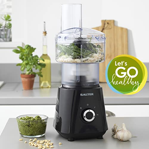 Salter EK4246 Deluxe 3 In 1 Jug Blender, Smoothie Maker & Mini Food Processor, 1.5L Blending Jug & 600ml Sports Bottle,Chop Blend & Slice,BPA Free,400W,Easy Healthy Food Prep & Fresh Juice Maker,Black