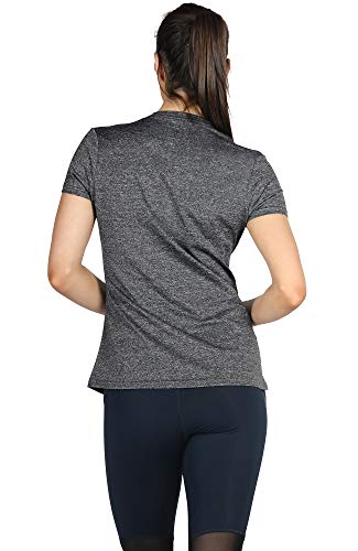 icyzone Women's Workout Running T-Shirt Activewear Yoga Gym Short Sleeve Tops Sports Shirts, 3-Pack (L, Royal Blue/Purple/Charcoal)