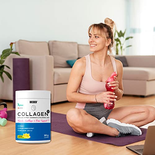 Weider Collagen Plus. Powder Preparation with Collagen peptides (Peptan), hyaluronic Acid, Magnesium and Vitamin C. 100% Peptan. Fat Free. Sugar Free. Keto. 300g