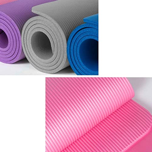 555 SFHHJSA Yoga Mat with Carrying Strap for Women Men, Extra Thicken Exercise Mat, Non-Slip Durable Workout Mat, Gymnastics Fitness Mat for Pilates Home Gym Meditation, 23.6 x 9.8 x 0.6inch (Red)