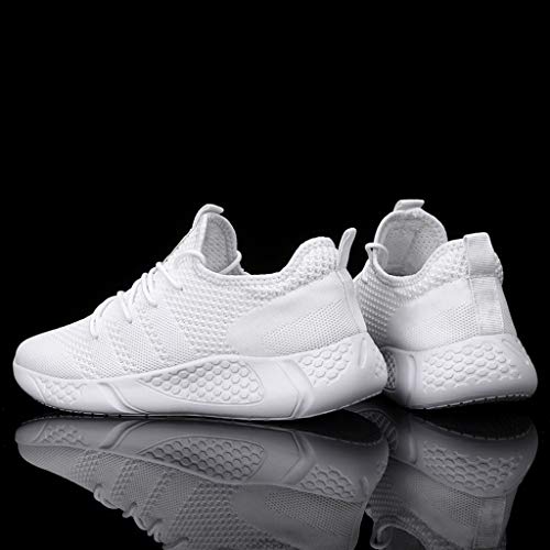 BUBUDENG Mens Running Shoes Trainers Sports Gym Walking Jogging Athletic Fitness Outdoor Sneakers,White,5.5 UK(Label Size: 39)