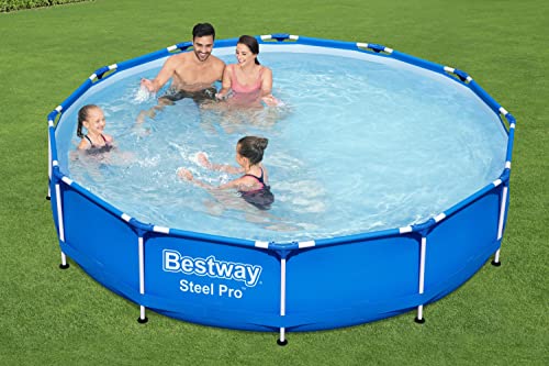 Bestway Steel Pro Framepool ohne Pumpe, rund, 366 x 76 cm Pool, Blue