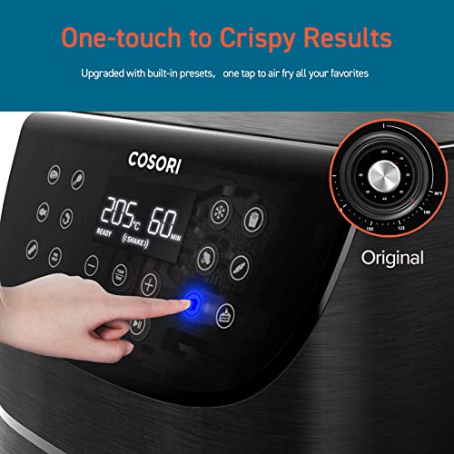 COSORI Air Fryers Oven, 5.5L XXL Oil Free Air Fryer 1500W with Rapid Air Technology for Healthy Fast Cooking & 55% Energy-Saving, 11 Presets, LED Onetouch Screen, Nonstick Basket, Dishwasher Safe