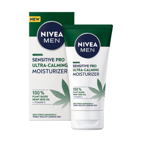 NIVEA MEN Sensitive Pro Ultra Calming Moisturising Cream (75ml), Face Care Moisturiser Enriched with Hemp Seed Oil and Vitamin E for Stress-Minimising Skin Care