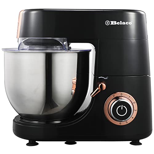 Belaco Full Size Stand Mixer 7L Stainless Steel Mixing Bowl Food Mixer 1500W Tilt Head 6 Speed Timer Digital Kitchen Mixer with Whisk, Beater & Dough Hook