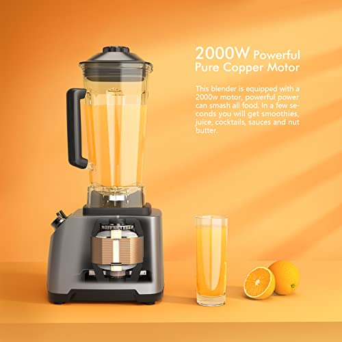 Blender 2000W, Blender Smoothie Maker, Professional Blender with 1.8L BPA-Free Tritan Container, 6 Stainless Steel Blade for Ice/Soup/Nuts.