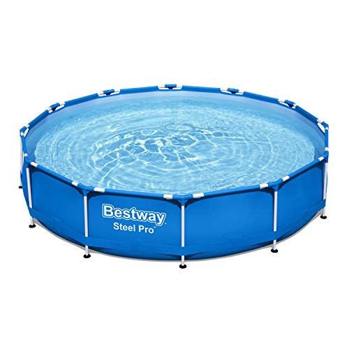 Bestway Steel Pro Framepool ohne Pumpe, rund, 366 x 76 cm Pool, Blue