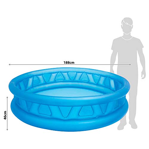 Intex 58431 188 x 46cm Soft Side Pool Summer Garden/Beach Toys, Round Shape, Blue