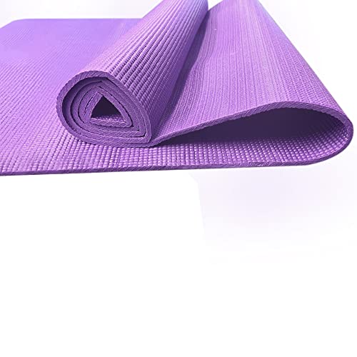 Non Slip Yoga Mat Gym Fitness Exercise Eco Friendly Foam Anti Slip Pilates Physio Mats for Home Gym Fitness Gymnastics Stretching Workout (1 x Purple - 6mm Yoga Mat with Carry Case)