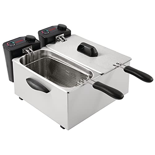 Caterlite Light Duty Fryer with Two 3.5L Tanks and Removable Inner Pot 2 x 2Kw