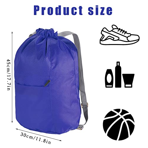 Medo Drawstring Fitness Bag, Drawstring Backpack Waterproof Sports Bag and Neutral Pe Bag Are Suitable for School Sports, Swimming and Mountain Climbing (Royal Blue)