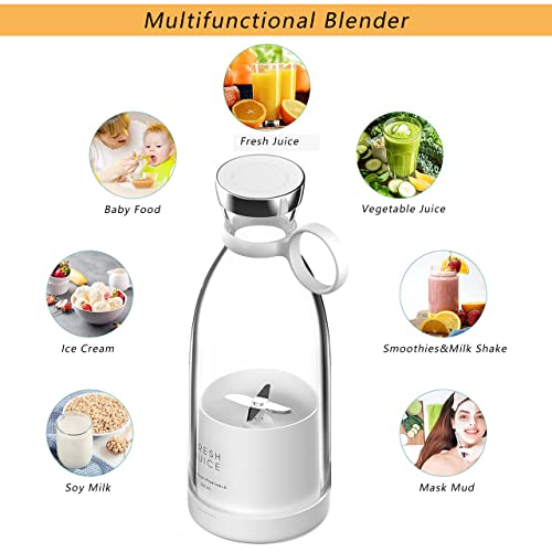 Blender Smoothie Makers, Portable Blender Mini Jug Blenders, Multifunctional Personal Blender with USB Rechargeable, for Baby Food, Travel, Office, Gym (Yellow)