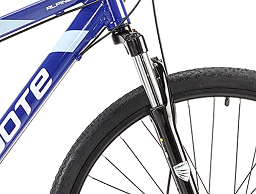 Coyote ALPINE Gents's Front Suspension Hybrid Bike With 700C Wheels 22-Inch Aluminium Frame, 21-Speed Shimano Gearing & Shimano EZ Fire Shifters, disc Brake, Blue Colour