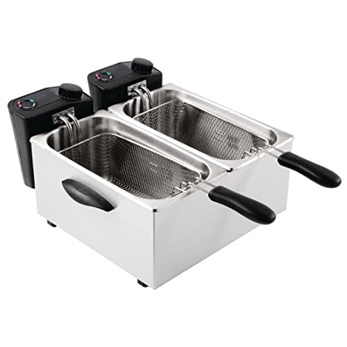 Caterlite Light Duty Fryer with Two 3.5L Tanks and Removable Inner Pot 2 x 2Kw