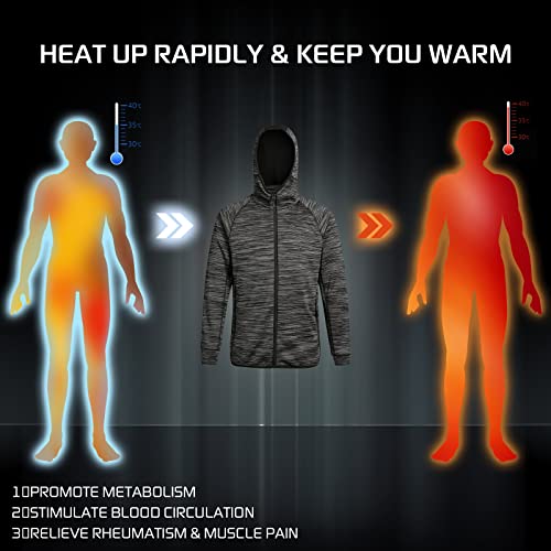 CONQUECO Unisex Heated Activewear Jacket: Slim Fit Electric USB Heating Gilet in Winter Warm -Heated Body Warmer with 3 Temperature Levels - Washable - Battery not Included(M)