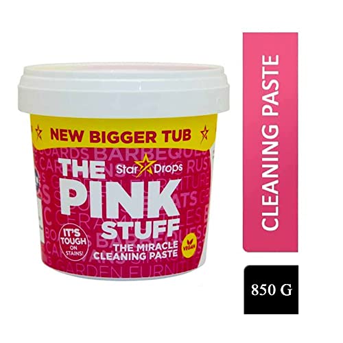 Pkge New Bigger Tub 850g Pink Stuff Cleaning Paste Non-Toxic All Purpose Tough Household Cleaner for Kitchen, Oven, Bathroom, and Stain Remover - Includes 1 x Cleaning Sponge