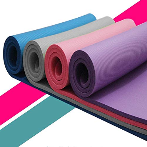 555 SFHHJSA Yoga Mat with Carrying Strap for Women Men, Extra Thicken Exercise Mat, Non-Slip Durable Workout Mat, Gymnastics Fitness Mat for Pilates Home Gym Meditation, 23.6 x 9.8 x 0.6inch (Red)